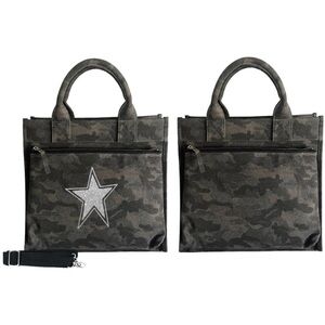 Camouflage Messenger Bag with Star Design